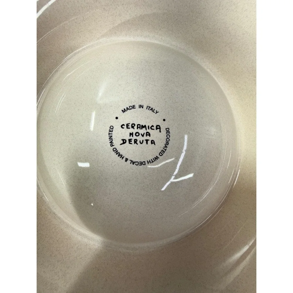 Ceramica Nova Deruta Italy Chip and Dip Server Round Ceramic Platter 12 inch